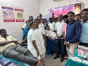 ரத்த தானம் முகாம் ஏற்பாடு செய்யப்பட்டது.